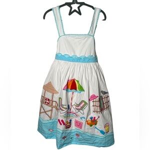Cotton Kids Summer Beach Theme Stunning Dress Size 4T Girls